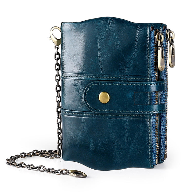 LT3539 Cowhide Leather Zipper Buckle Anti-magnetic RFID Wallet Clutch Bag for Men, with Card Slots & Shoulder Strap, LT3539 Shoulder Strap Black, LT3539 Shoulder Strap Blue, LT3539 Strap Red, LT3539 Yellowish-brown