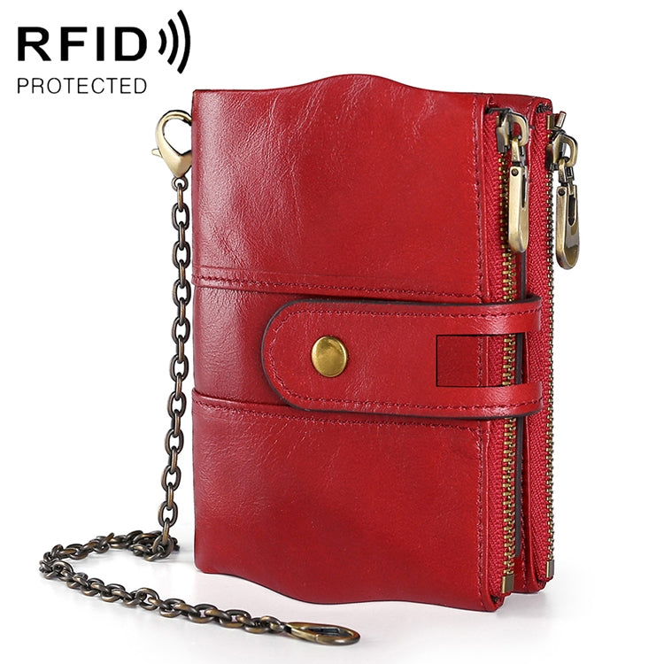 LT3539 Cowhide Leather Zipper Buckle Anti-magnetic RFID Wallet Clutch Bag for Men, with Card Slots & Shoulder Strap, LT3539 Shoulder Strap Black, LT3539 Shoulder Strap Blue, LT3539 Strap Red, LT3539 Yellowish-brown