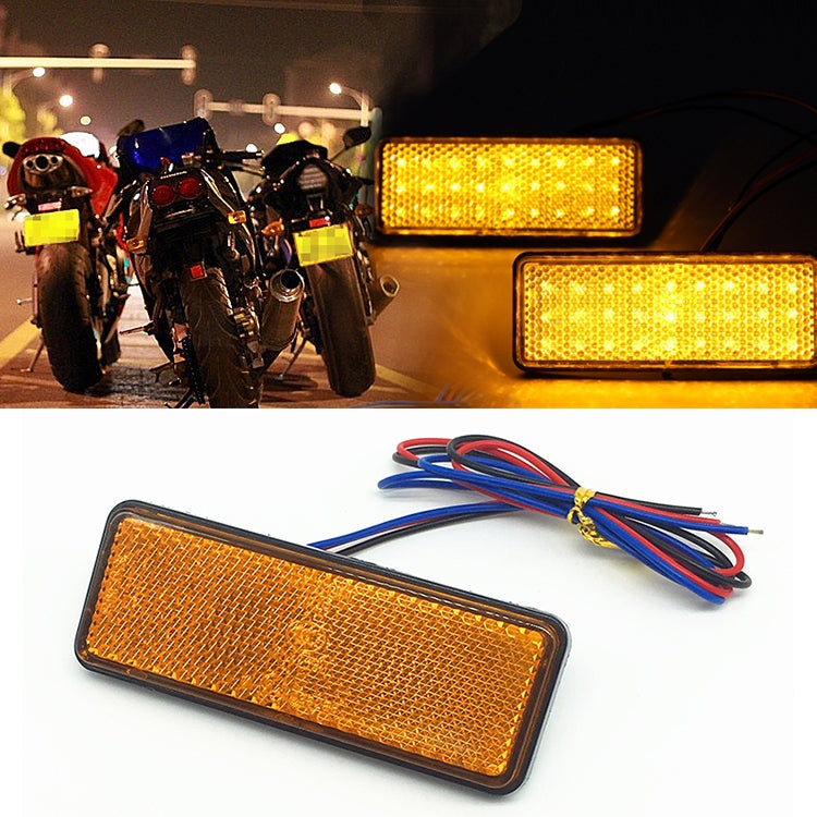 2 PCS Motorcycle Car Trailer DC 12-15V 24-LED Indicator Lamp Reflector Rectangle Marker Tail Light, Light Color: Red (Steady + Flash Lighting)