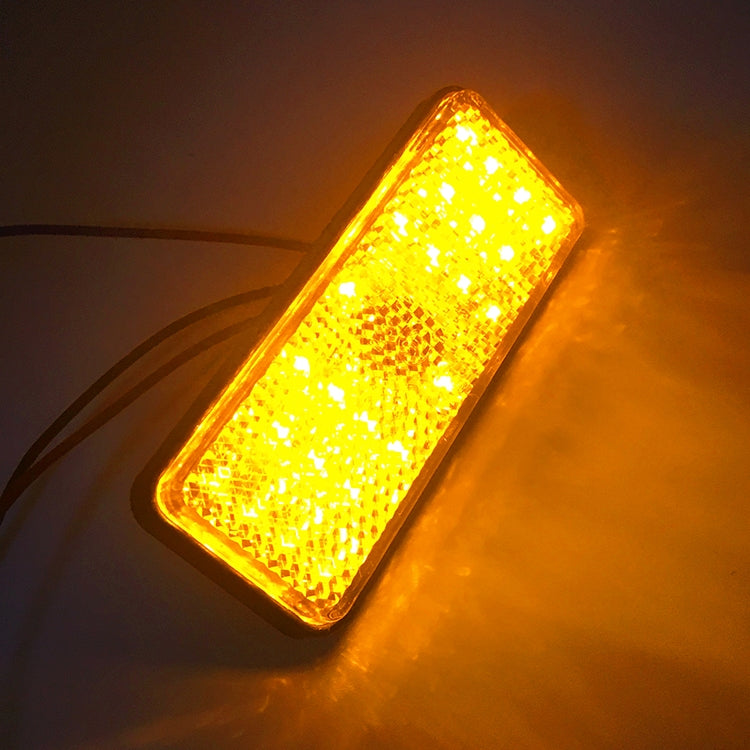 2 PCS Motorcycle Car Trailer DC 12-15V 24-LED Indicator Lamp Reflector Rectangle Marker Tail Light, Light Color: Red (Steady + Flash Lighting)