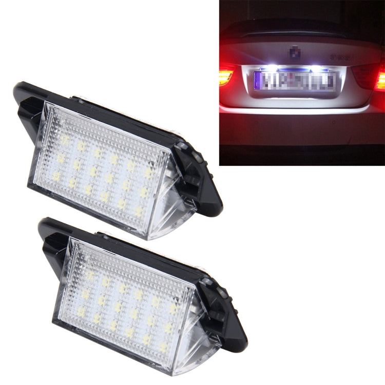 2 PCS License Plate Light with 18 SMD-3528 Lamps for BMW E36(1992-1998)，2W 120LM,6000K, DC12V (White Light), For BMW E36