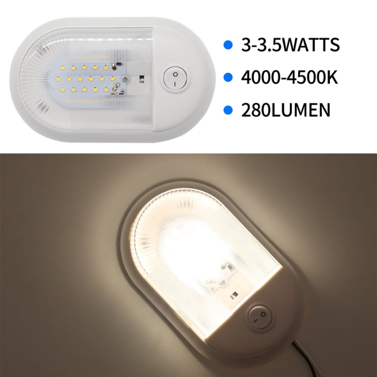 D4348 10-24V 3-3.5W 4000-4500K 280LM RV Yacht 24 PCS LED Lamps Dome Light Ceiling Lamp, with Independent Switch Control, D4348