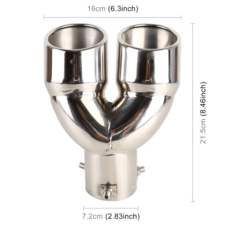 Universal Car Styling Stainless Steel Elbow Exhaust Tail Muffler Tip Pipe, Inside Diameter: 7.2cm, Elbow Inside Diameter: 7.2cm (Grey), Elbow Inside Diameter: 7.2cm (Blue), Elbow Inside Diameter: 7.2cm (Silver)
