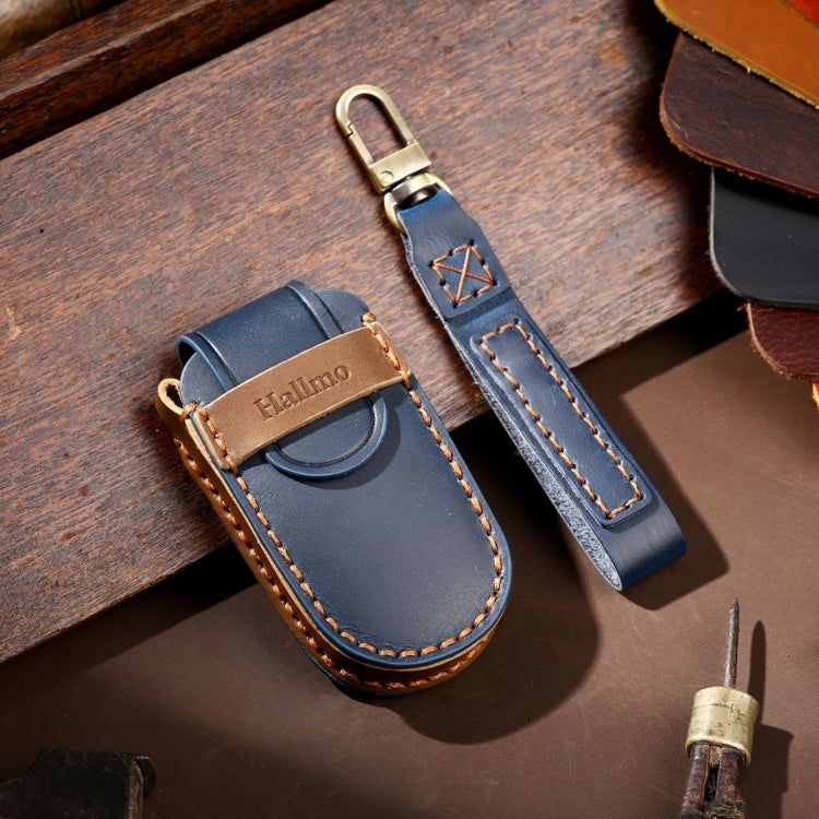 Hallmo Car Genuine Leather Key Protective Cover for Jeep Compass 4-button, For Jeep Compass 4-button (Black), For Jeep Compass 4-button (Blue), For Jeep Compass 4-button (Brown)