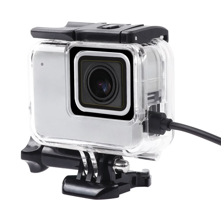 For GoPro HERO7 White /Silver Skeleton Housing Side Hollow Protective Case with Buckle Basic Mount & Screw