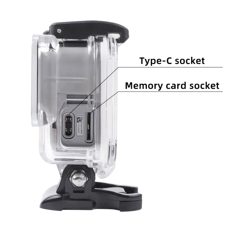 For GoPro HERO7 White /Silver Skeleton Housing Side Hollow Protective Case with Buckle Basic Mount & Screw