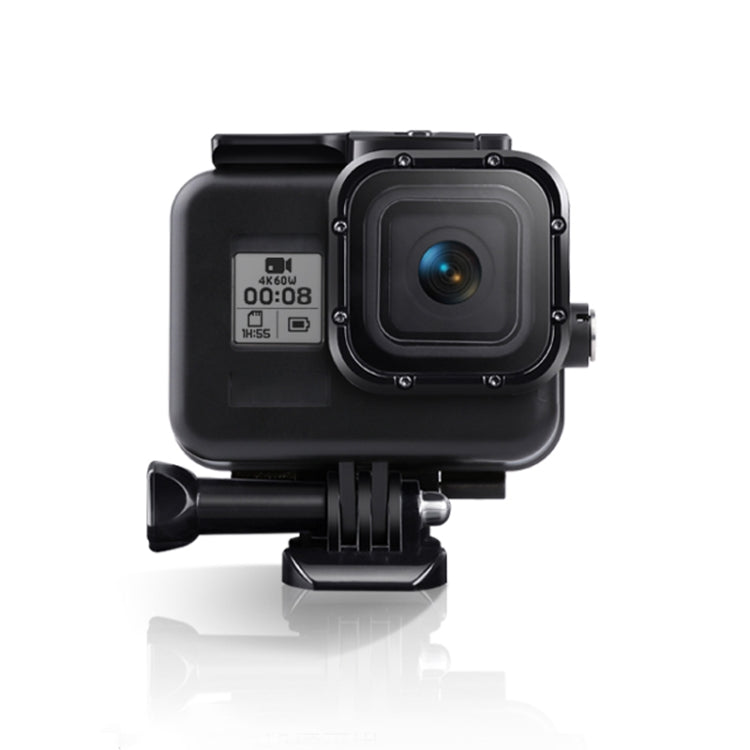 For GoPro HERO8 Black 45m Waterproof Housing Protective Case with Buckle Basic Mount & Screw & (Purple, Red, Pink) Filters & Floating Bobber Grip & Strap & Anti-Fog Inserts, Transparent HERO8 Case+Filters
