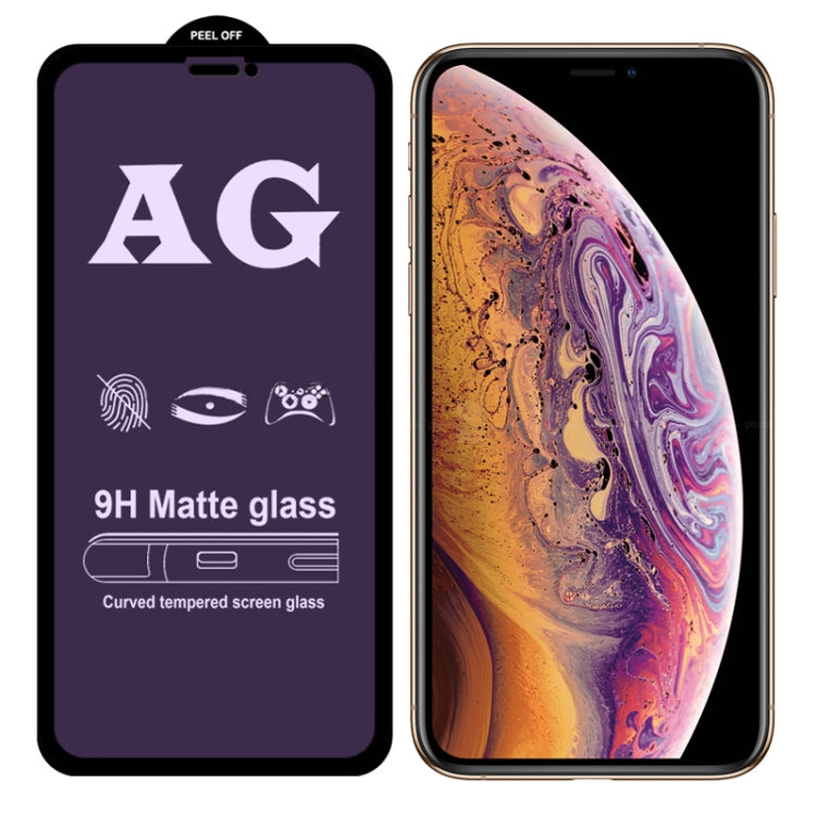 25 PCS AG Matte Anti Blue Light Full Cover Tempered Glass, For iPhone 6 Plus & 6s Plus, For iPhone 8 & 7, For iPhone 8 Plus & 7 Plus, For iPhone XS / X, For iPhone XR, For iPhone XS Max