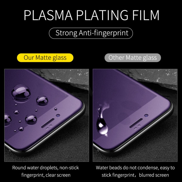25 PCS AG Matte Anti Blue Light Full Cover Tempered Glass, For iPhone 6 Plus & 6s Plus, For iPhone 8 & 7, For iPhone 8 Plus & 7 Plus, For iPhone XS / X, For iPhone XR, For iPhone XS Max