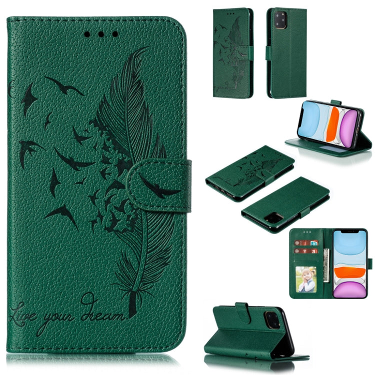 Feather Pattern Litchi Texture Horizontal Flip Leather Case with Wallet & Holder & Card Slots, For iPhone SE 2022 / SE 2020 / 8 / 7, For iPhone 7 Plus / 8 Plus, For iPhone 11 Pro, For iPhone 11