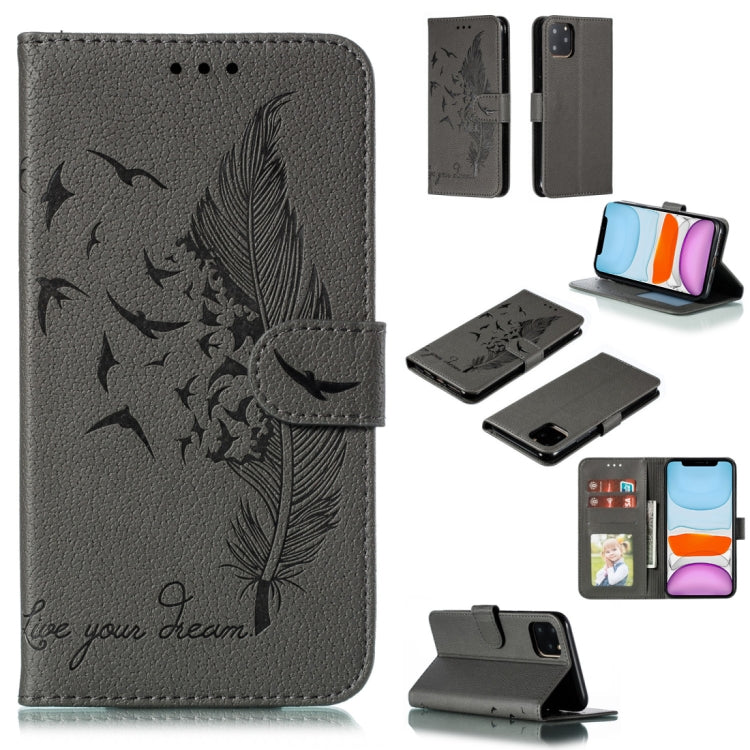 Feather Pattern Litchi Texture Horizontal Flip Leather Case with Wallet & Holder & Card Slots, For iPhone SE 2022 / SE 2020 / 8 / 7, For iPhone 7 Plus / 8 Plus, For iPhone 11 Pro, For iPhone 11
