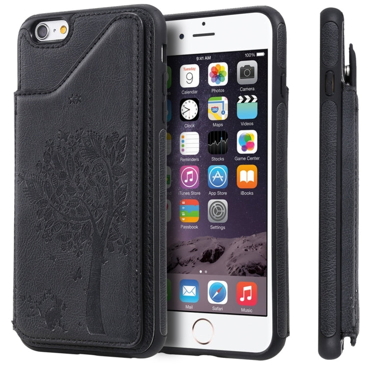 Cat Tree Embossing Pattern Shockproof Protective Case with Card Slots & Photo Frame, For iPhone 6 Plus, For iPhone 6, For iPhone 7 / 8, For iPhone 7 Plus / 8 Plus