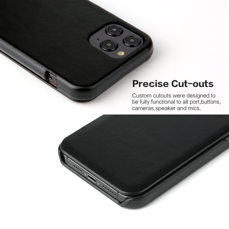 Fierre Shann Business Magnetic Horizontal Flip Genuine Leather Case, For iPhone X / XS, For iPhone XR, For iPhone XS Max, For iPhone 11, For iPhone 11 Pro, For iPhone 11 Pro Max, For iPhone 12 mini, For iPhone 12 / 12 Pro