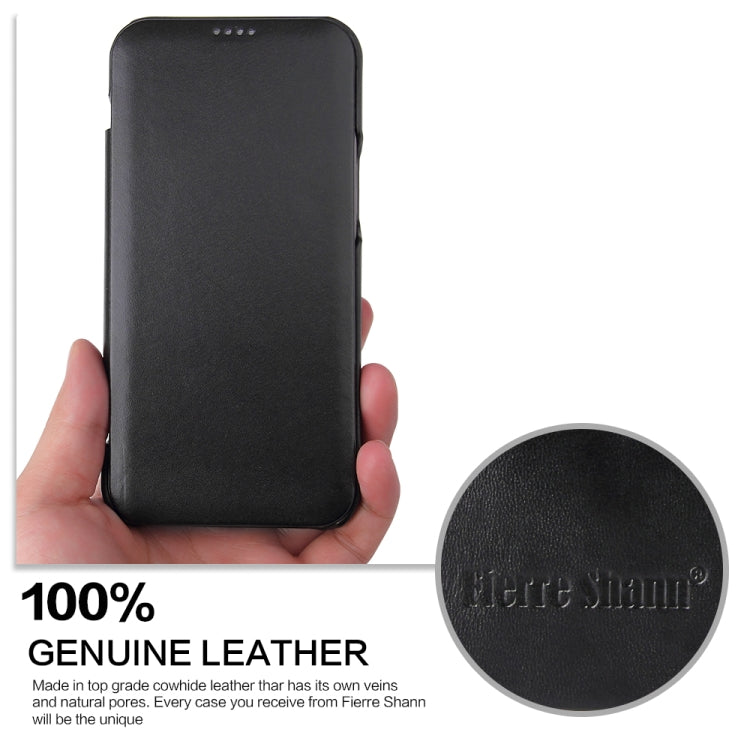 Fierre Shann Business Magnetic Horizontal Flip Genuine Leather Case, For iPhone X / XS, For iPhone XR, For iPhone XS Max, For iPhone 11, For iPhone 11 Pro, For iPhone 11 Pro Max, For iPhone 12 mini, For iPhone 12 / 12 Pro