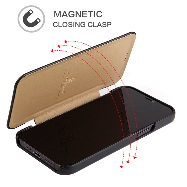 Fierre Shann Business Magnetic Horizontal Flip Genuine Leather Case, For iPhone X / XS, For iPhone XR, For iPhone XS Max, For iPhone 11, For iPhone 11 Pro, For iPhone 11 Pro Max, For iPhone 12 mini, For iPhone 12 / 12 Pro