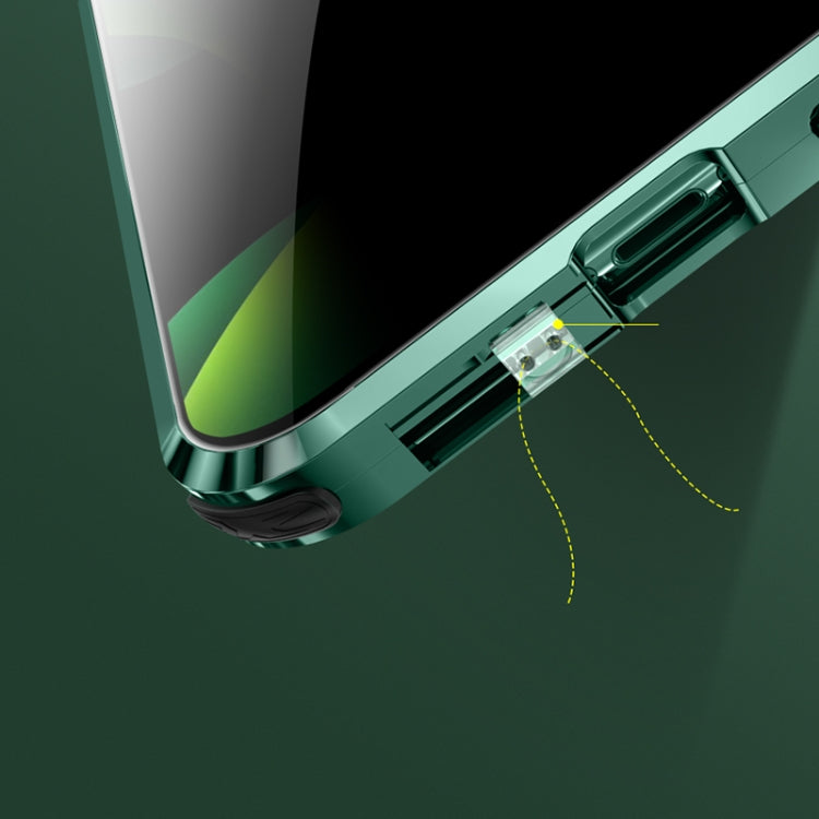 Four-corner Shockproof Anti-peeping Magnetic Metal Frame Double-sided Tempered Glass Case, For iPhone 11 Pro, For iPhone 11, For iPhone 11 Pro Max, For iPhone 12 mini, For iPhone 12, For iPhone 12 Pro, For iPhone 12 Pro Max