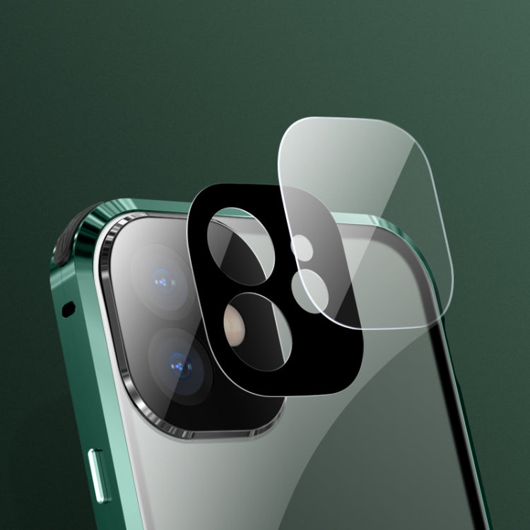Four-corner Shockproof Anti-peeping Magnetic Metal Frame Double-sided Tempered Glass Case, For iPhone 11 Pro, For iPhone 11, For iPhone 11 Pro Max, For iPhone 12 mini, For iPhone 12, For iPhone 12 Pro, For iPhone 12 Pro Max