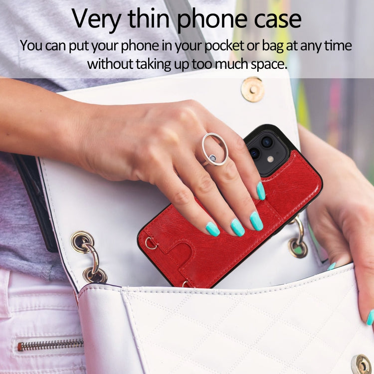 Shockproof PU Leather + TPU Protective Case with Card Slot & Lanyard, For iPhone 12 mini, For iPhone 12 / 12 Pro, For iPhone 12 Pro Max