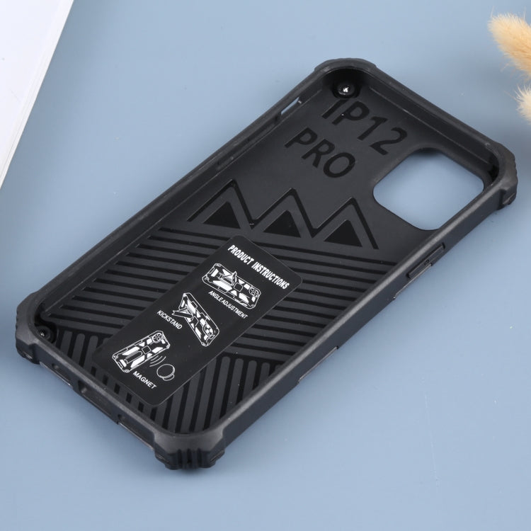 Camouflage Armor Shockproof TPU + PC Magnetic Protective Case with Holder, For iPhone 12 / 12 Pro, For iPhone 12 Pro Max, For iPhone 12 mini