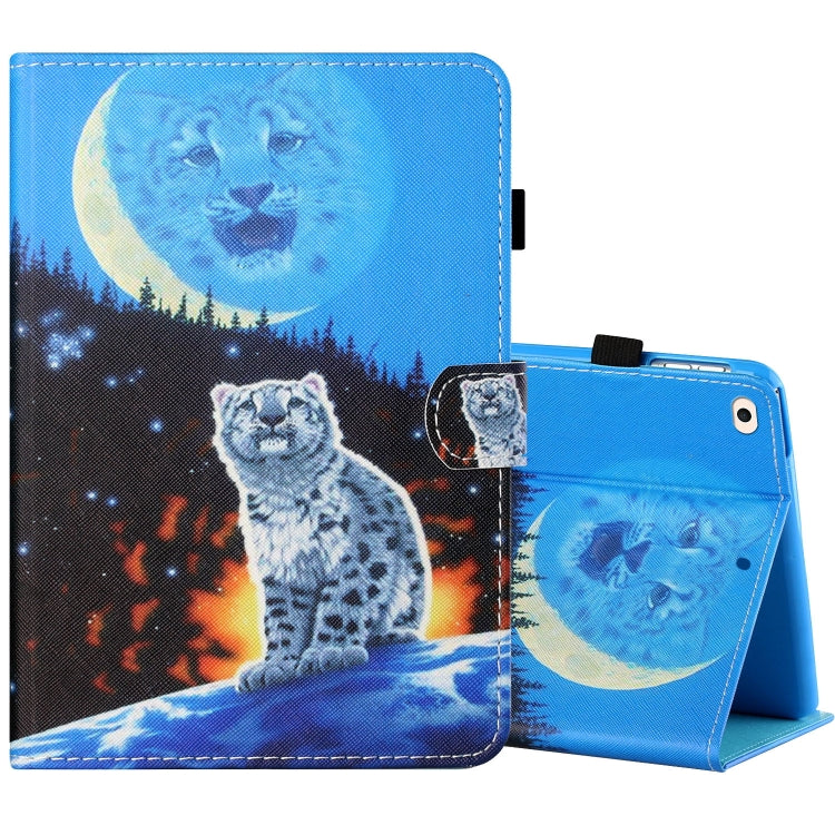 Sewing Thread Horizontal Painted Flat Leather Case with Pen Cover & Anti Skid Strip & Card Slot & Holder & Sleep / Wake-up Function, For iPad Air 2, For iPad 9.7 (2018) / (2017)