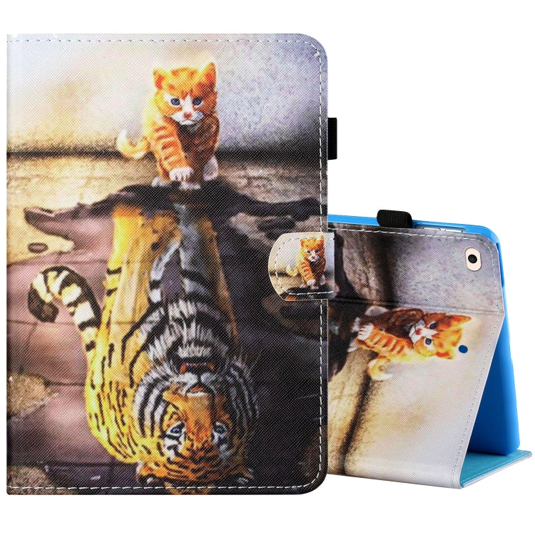 Sewing Thread Horizontal Painted Flat Leather Case with Pen Cover & Anti Skid Strip & Card Slot & Holder & Sleep / Wake-up Function, For iPad Air 2, For iPad 9.7 (2018) / (2017)