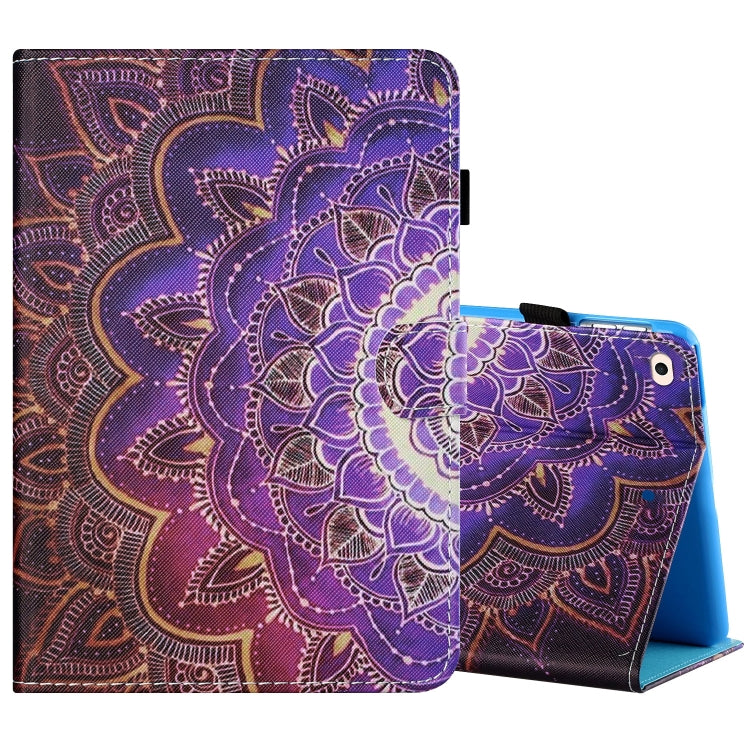 Sewing Thread Horizontal Painted Flat Leather Case with Pen Cover & Anti Skid Strip & Card Slot & Holder & Sleep / Wake-up Function, For iPad Air 2, For iPad 9.7 (2018) / (2017)
