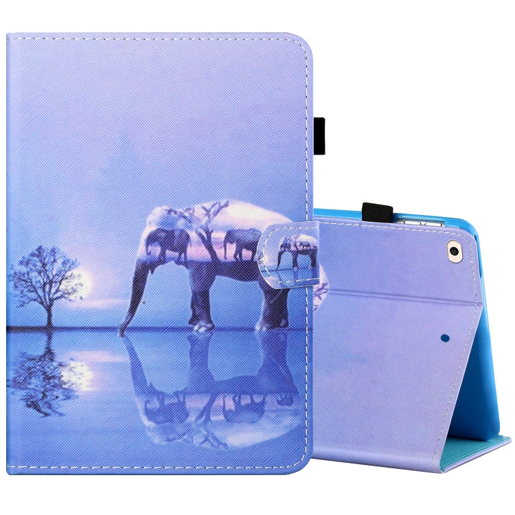 Sewing Thread Horizontal Painted Flat Leather Case with Pen Cover & Anti Skid Strip & Card Slot & Holder & Sleep / Wake-up Function, For iPad Air 2, For iPad 9.7 (2018) / (2017)