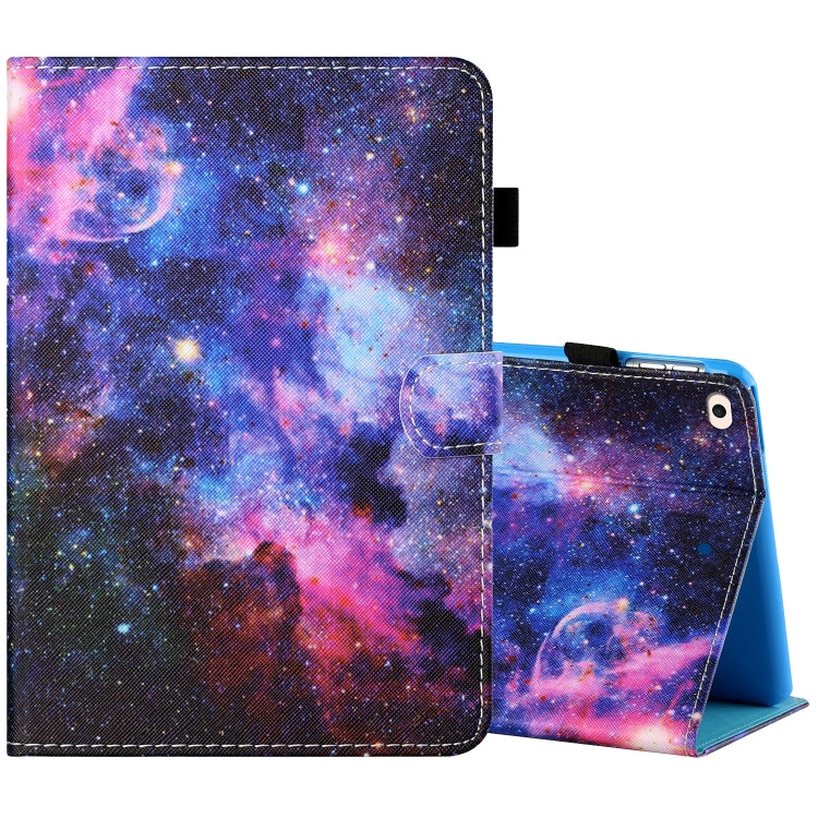 Sewing Thread Horizontal Painted Flat Leather Case with Pen Cover & Anti Skid Strip & Card Slot & Holder & Sleep / Wake-up Function, For iPad Air 2, For iPad 9.7 (2018) / (2017)