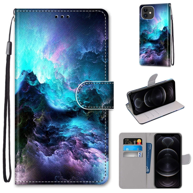 Coloured Drawing Cross Texture Horizontal Flip PU Leather Case with Holder & Card Slots & Wallet & Lanyard, For iPhone 12 mini