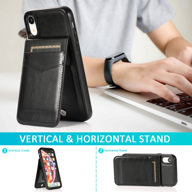 Solid Color PC + TPU Protective Case with Holder & Card Slots, For iPhone XR, For iPhone XS Max, For iPhone 11, For iPhone 11 Pro