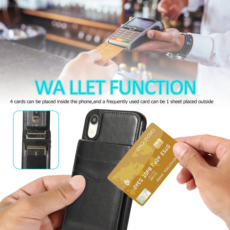 Solid Color PC + TPU Protective Case with Holder & Card Slots, For iPhone XR, For iPhone XS Max, For iPhone 11, For iPhone 11 Pro