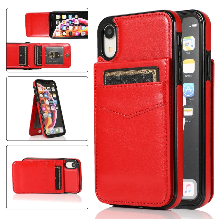 Solid Color PC + TPU Protective Case with Holder & Card Slots, For iPhone XR, For iPhone XS Max, For iPhone 11, For iPhone 11 Pro