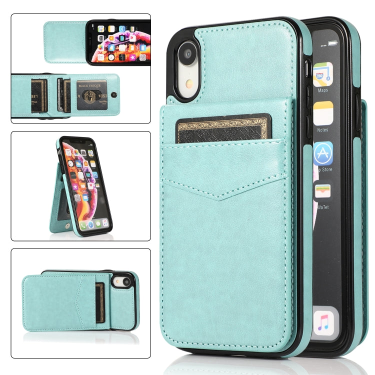 Solid Color PC + TPU Protective Case with Holder & Card Slots, For iPhone XR, For iPhone XS Max, For iPhone 11, For iPhone 11 Pro