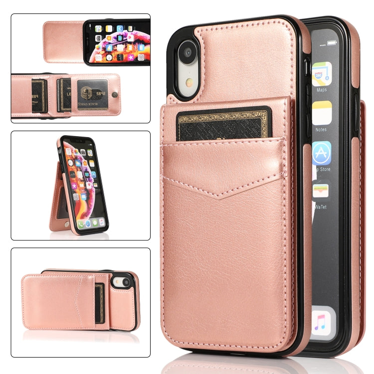 Solid Color PC + TPU Protective Case with Holder & Card Slots, For iPhone XR, For iPhone XS Max, For iPhone 11, For iPhone 11 Pro
