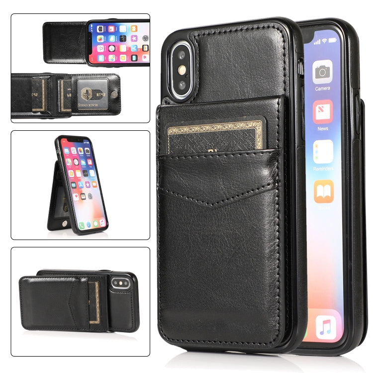 Solid Color PC + TPU Protective Case with Holder & Card Slots, For iPhone XR, For iPhone XS Max, For iPhone 11, For iPhone 11 Pro