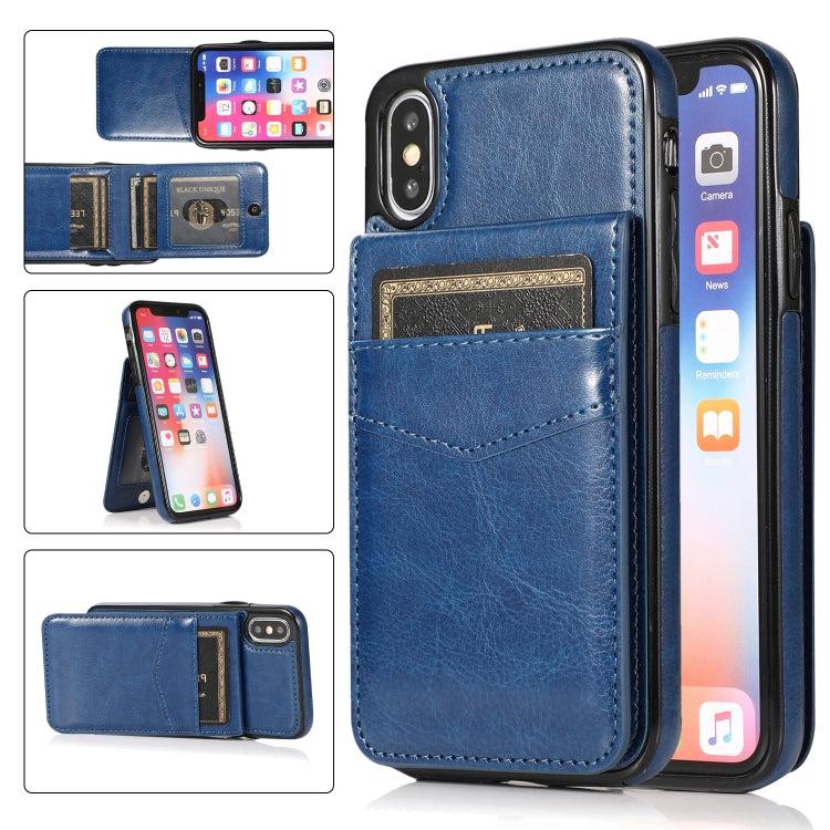 Solid Color PC + TPU Protective Case with Holder & Card Slots, For iPhone XR, For iPhone XS Max, For iPhone 11, For iPhone 11 Pro