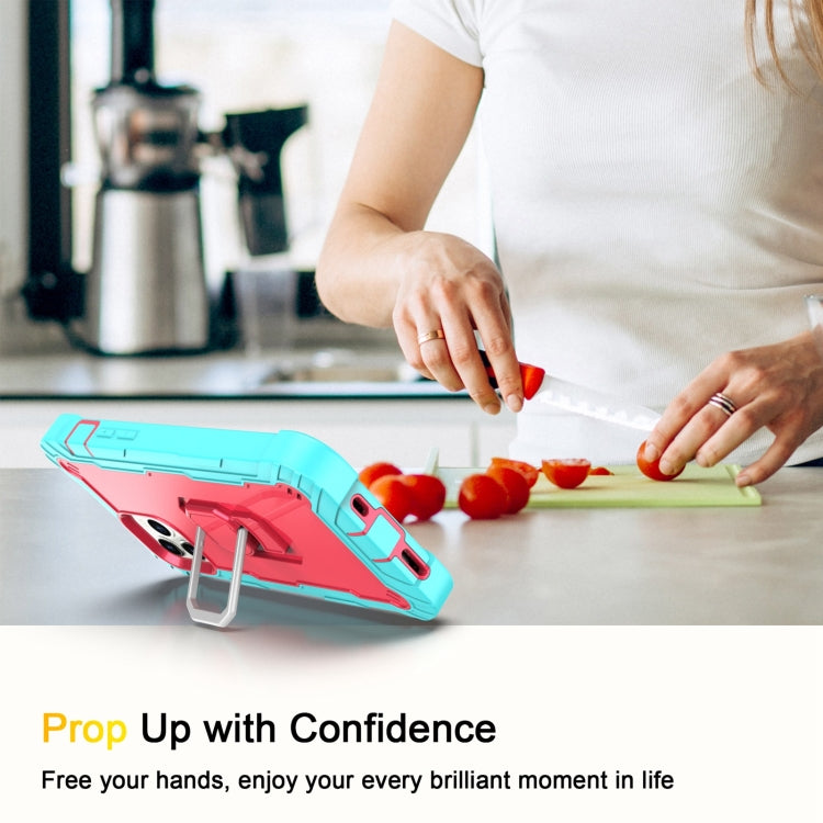 PC + Rubber 3-layers Shockproof Protective Case with Rotating Holder, For iPhone 12 Mini, For iPhone 12 / 12 Pro