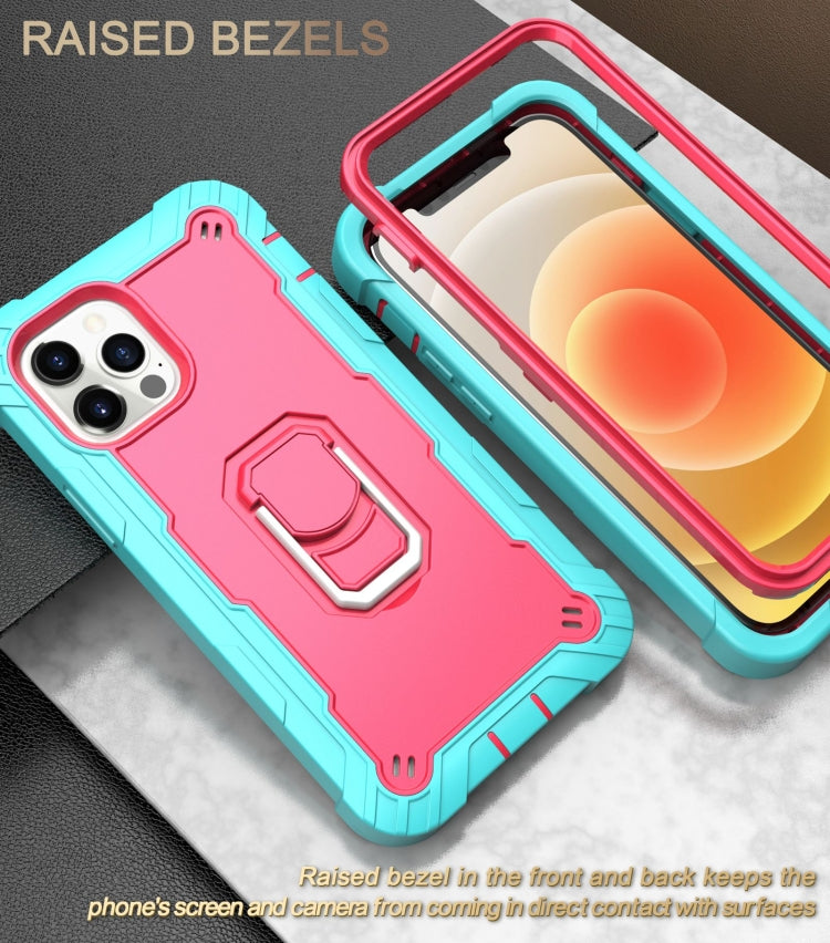 PC + Rubber 3-layers Shockproof Protective Case with Rotating Holder, For iPhone 12 Mini, For iPhone 12 / 12 Pro