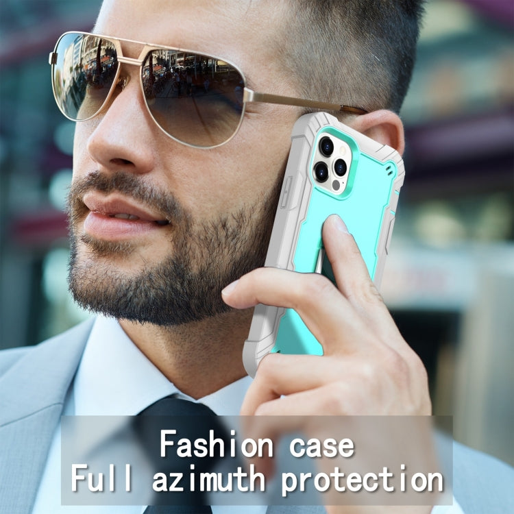 PC + Rubber 3-layers Shockproof Protective Case with Rotating Holder, For iPhone 12 Pro Max