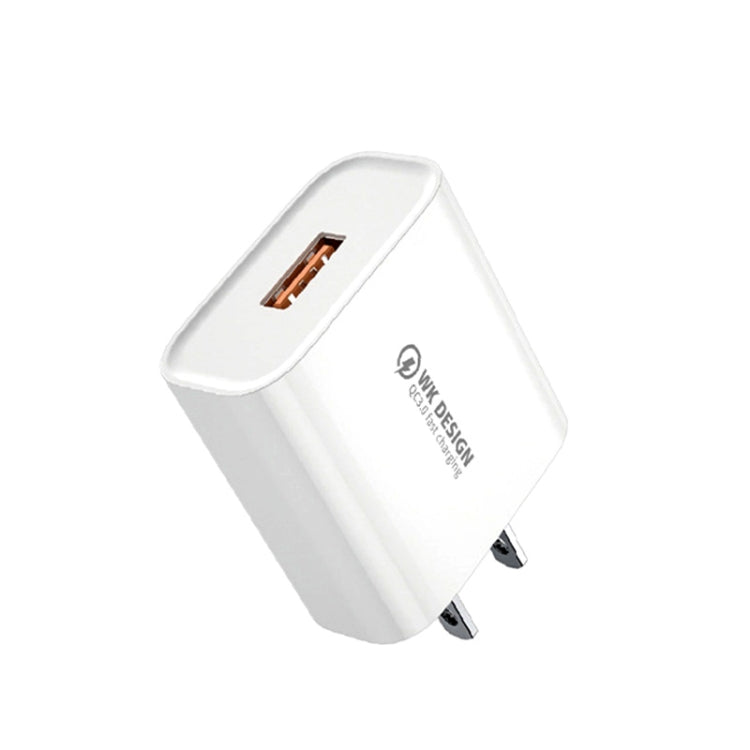 WK WP-U57 Max 18W Maxspeed QC3.0 Fast Charger + USB to Micro USB Data Cable, US Plug, EU Plug, UK Plug