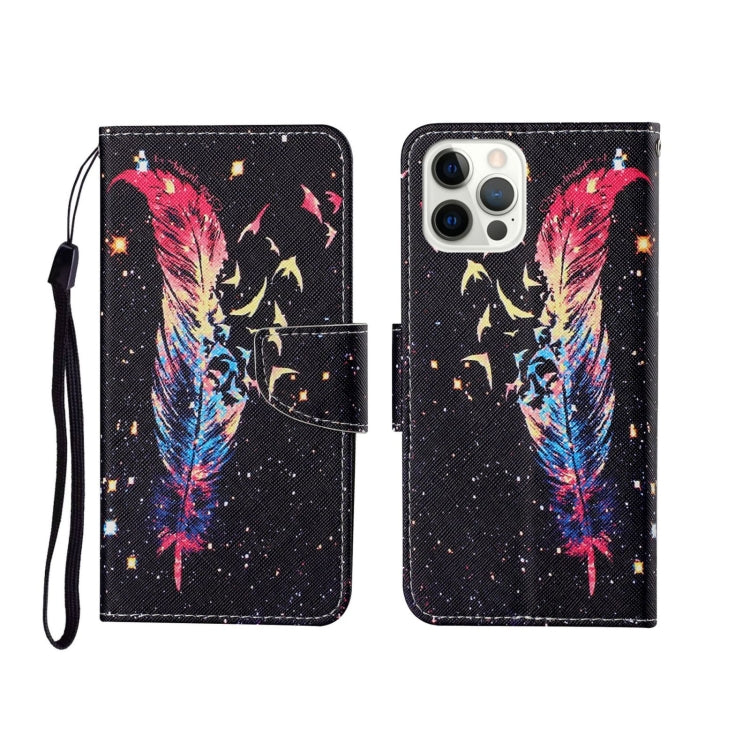 Painted Pattern Horizontal Flip Leathe Case, For iPhone 12/12 Pro