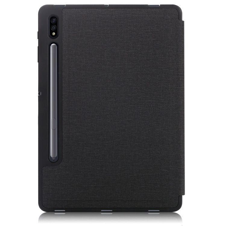 Cloth Texture Multi-folding Horizontal Flip PU Leather Shockproof Case with Holder & Sleep / Wake-up Function, For Samsung Galaxy Tab S8+ / Tab S8 Plus / Tab S7 FE / Tab S7+ T970 / T975, For Samsung Galaxy Tab S8 / Galaxy Tab S7 T870...