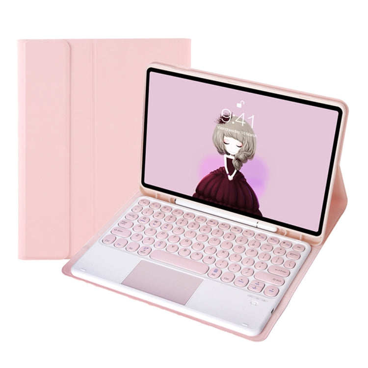 YT098B-A Detachable Candy Color Skin Feel Texture Round Keycap Bluetooth Keyboard Leather Case with Touch Control For iPad Air 11 2024 / 2025 / Air 4 10.9 2020 / Air 5 10.9 2022 (Purple), For iPad 9.7 inch 2018 & 2017 / Pro 9.7 inch / Air 2 / Air...