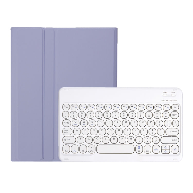 YT11B Detachable Candy Color Skin Feel Texture Round Keycap Bluetooth Keyboard Leather Case For iPad Air 4 2020 / Air 5 2022 / Pro 11 inch 2022 / 2021 / 2020 / 2018(White Ice), iPad 10.2 2020 & 2019 / Air 2019 / Pro 10.5 inch...