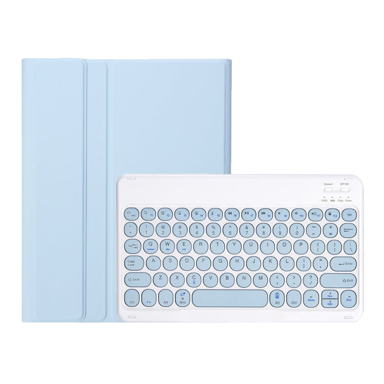 YT11B Detachable Candy Color Skin Feel Texture Round Keycap Bluetooth Keyboard Leather Case For iPad Air 4 2020 / Air 5 2022 / Pro 11 inch 2022 / 2021 / 2020 / 2018(White Ice), iPad 10.2 2020 & 2019 / Air 2019 / Pro 10.5 inch...