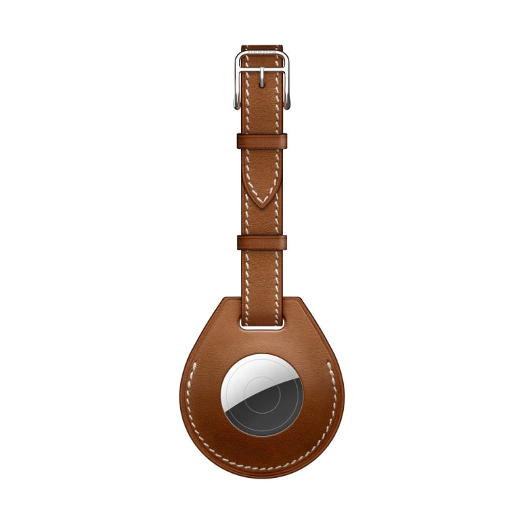 Shockproof Anti-scratch Leather Protective Case Cover with Hang Loop For AirTag, Luggage Tag
