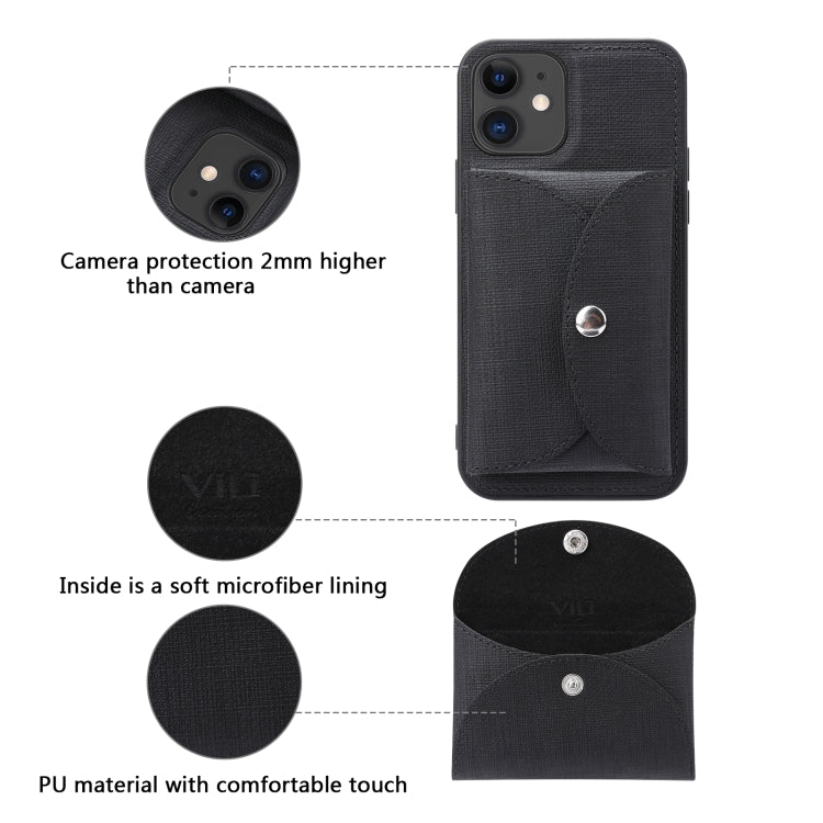 ViLi T Series TPU + PU Woven Fabric Magnetic Protective Case with Wallet, For iPhone 12 Pro