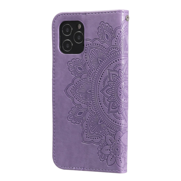 7-petal Flowers Embossing Pattern Horizontal Flip PU Leather Case with Holder & Card Slots & Wallet & Photo Frame, For iPhone 12 / 12 Pro, For iPhone 12 Pro Max