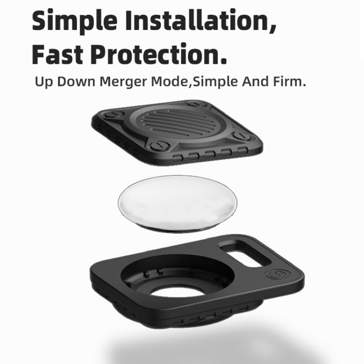 Anti-scratch Shockproof TPU Protective Cover Case with Keychain Hook Loop for AirTag, Armor, Punk Armor