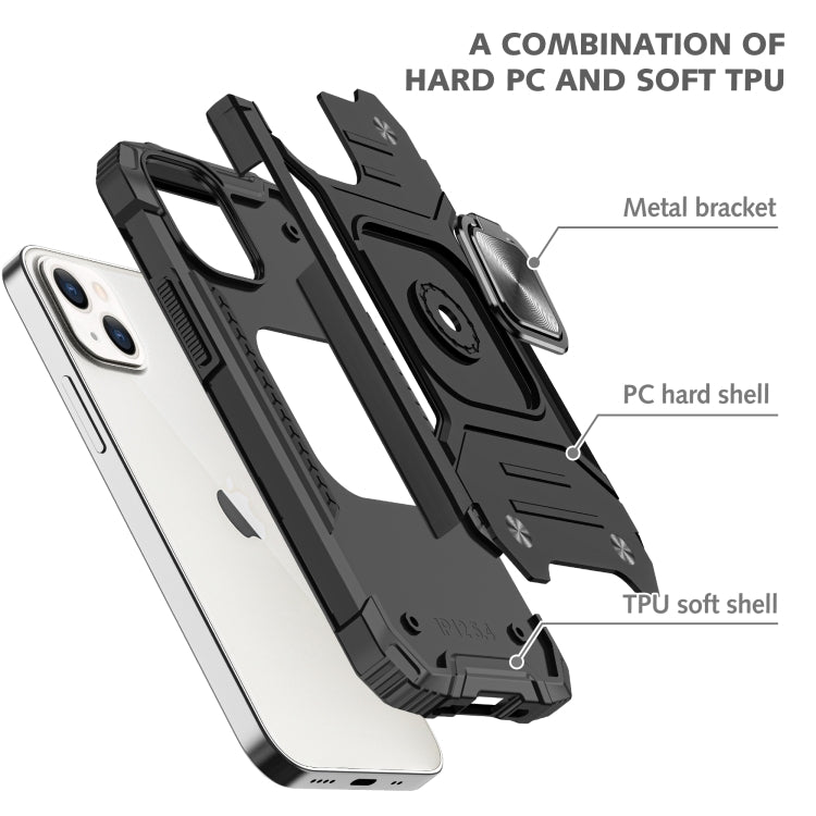 Magnetic Armor Shockproof TPU + PC Case with Metal Ring Holder